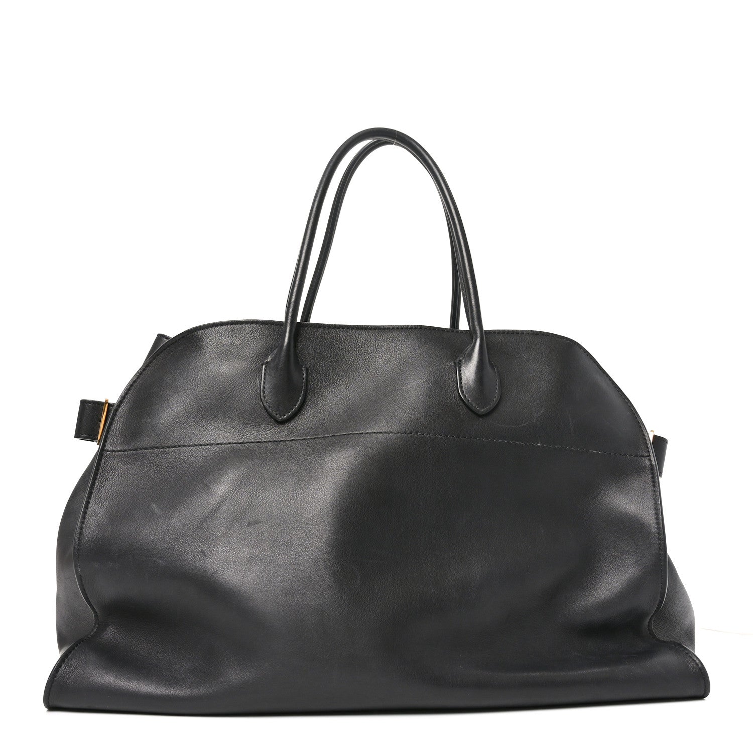 The Row Polished Saddle Calfskin Soft Margaux 17 Black 1 of 9