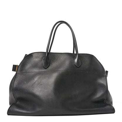 The Row Polished Saddle Calfskin Soft Margaux 17 Black 1 of 9