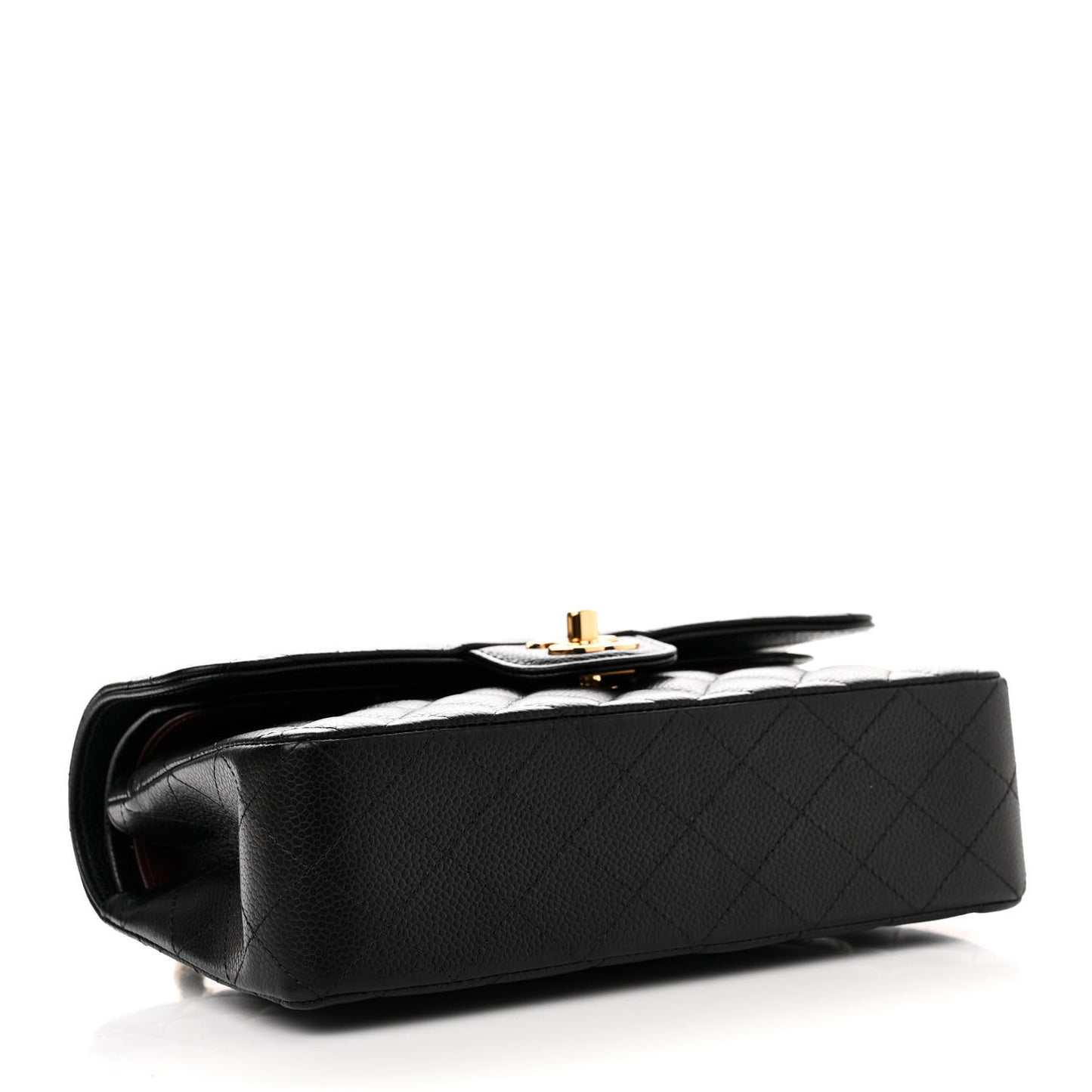 Caviar Quilted Small Double Flap Black