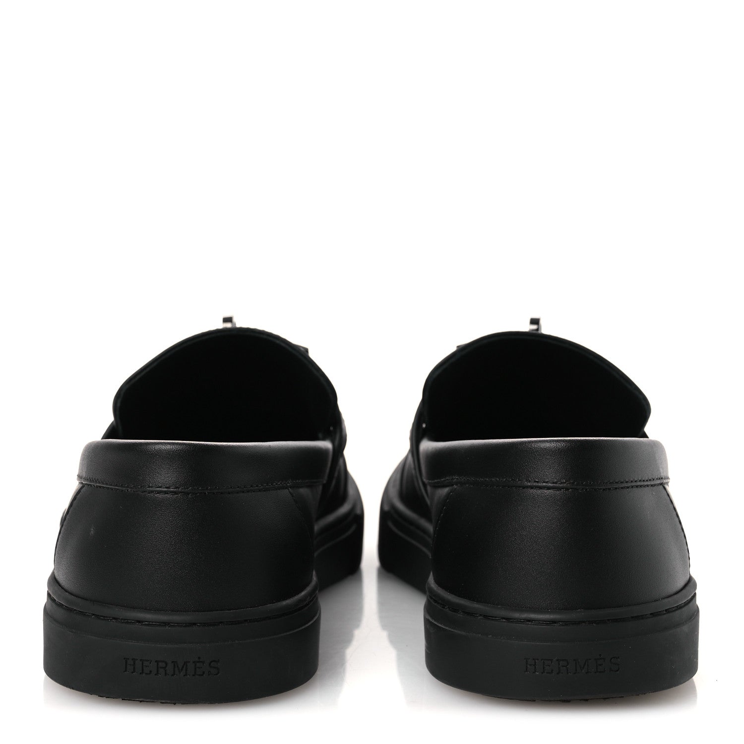 Hermes Calfskin Mens Game Slip On Sneakers 40 Black 6 of 14
