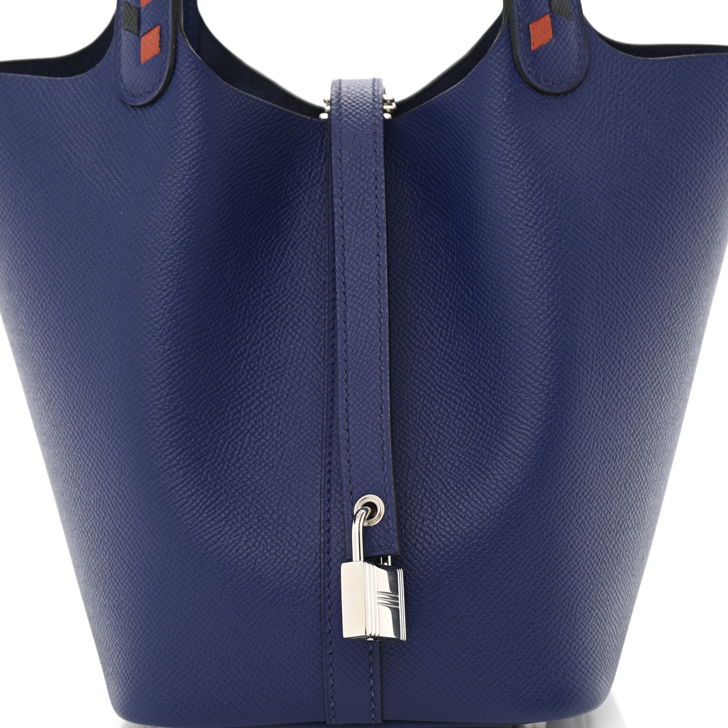 Epsom Tressage De Cuir Picotin Lock 18 PM Bleu Encre Brique Black