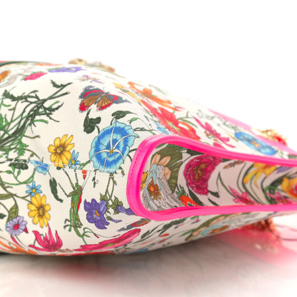 Gucci Canvas Flora Large Rajah Chain Tote White Multicolor Fuxia Fluo 11 of 11
