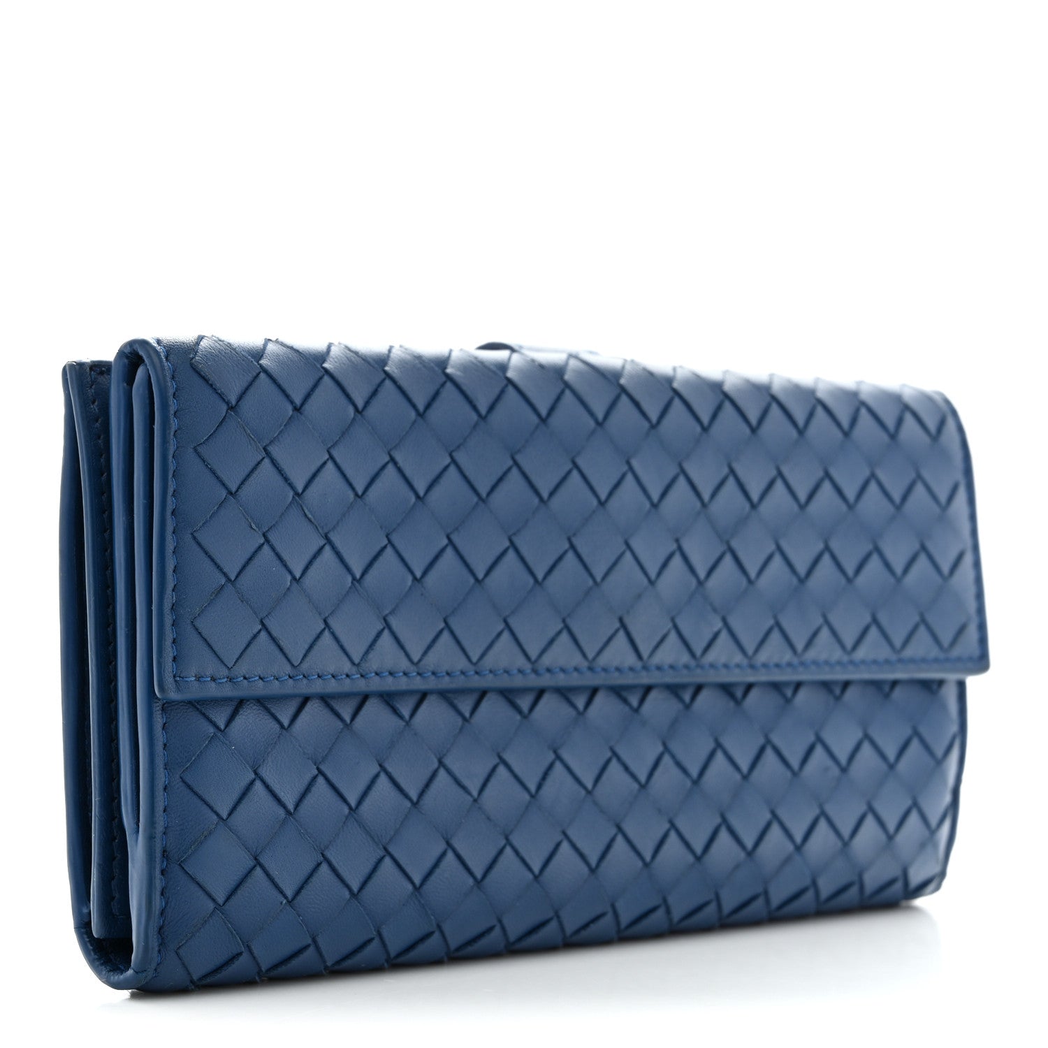 Bottega Veneta Nappa Intrecciato Continental Flap Wallet Bluette 3 of 7