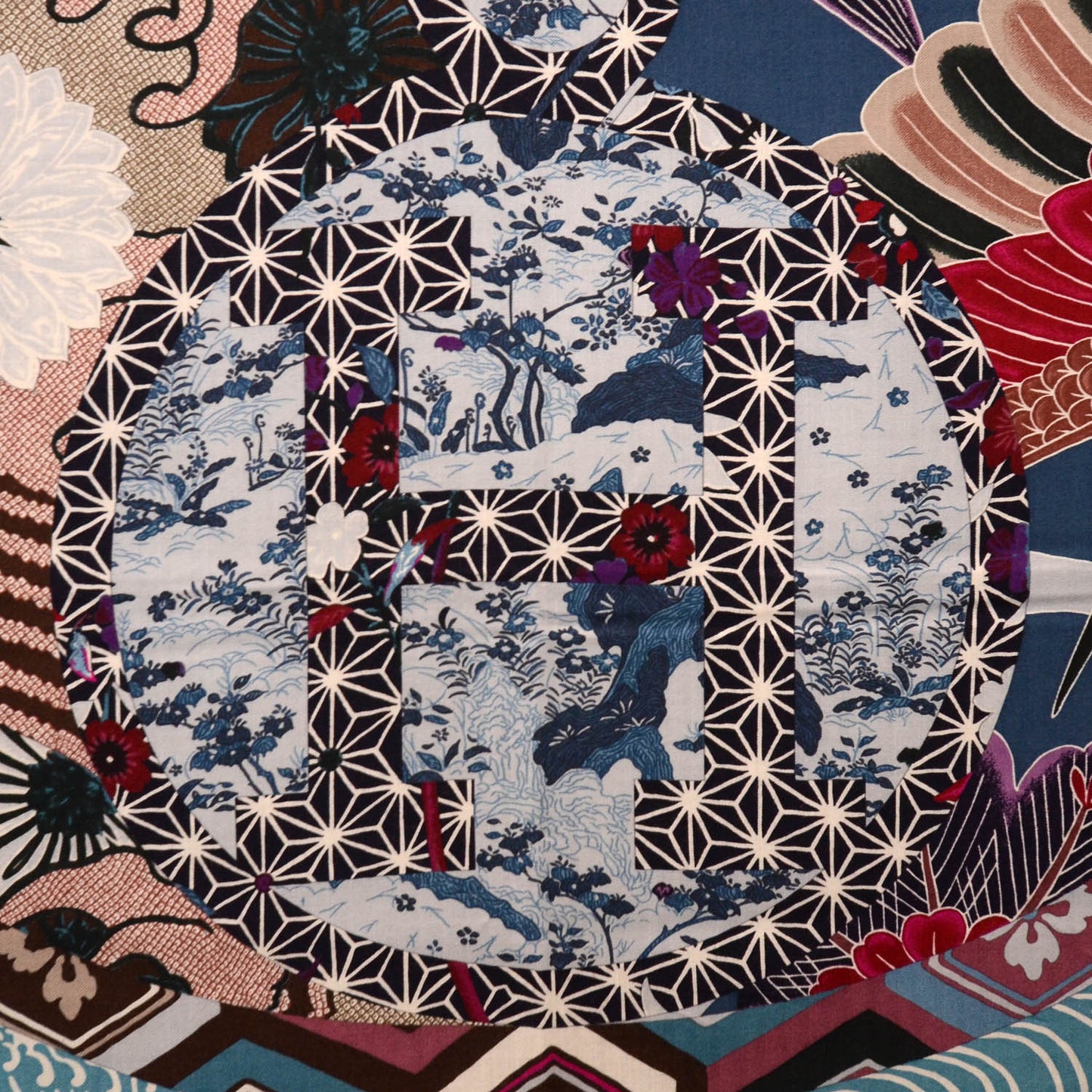 Cashmere Silk Ex Libris en Monogram Kimonos Shawl GM 140