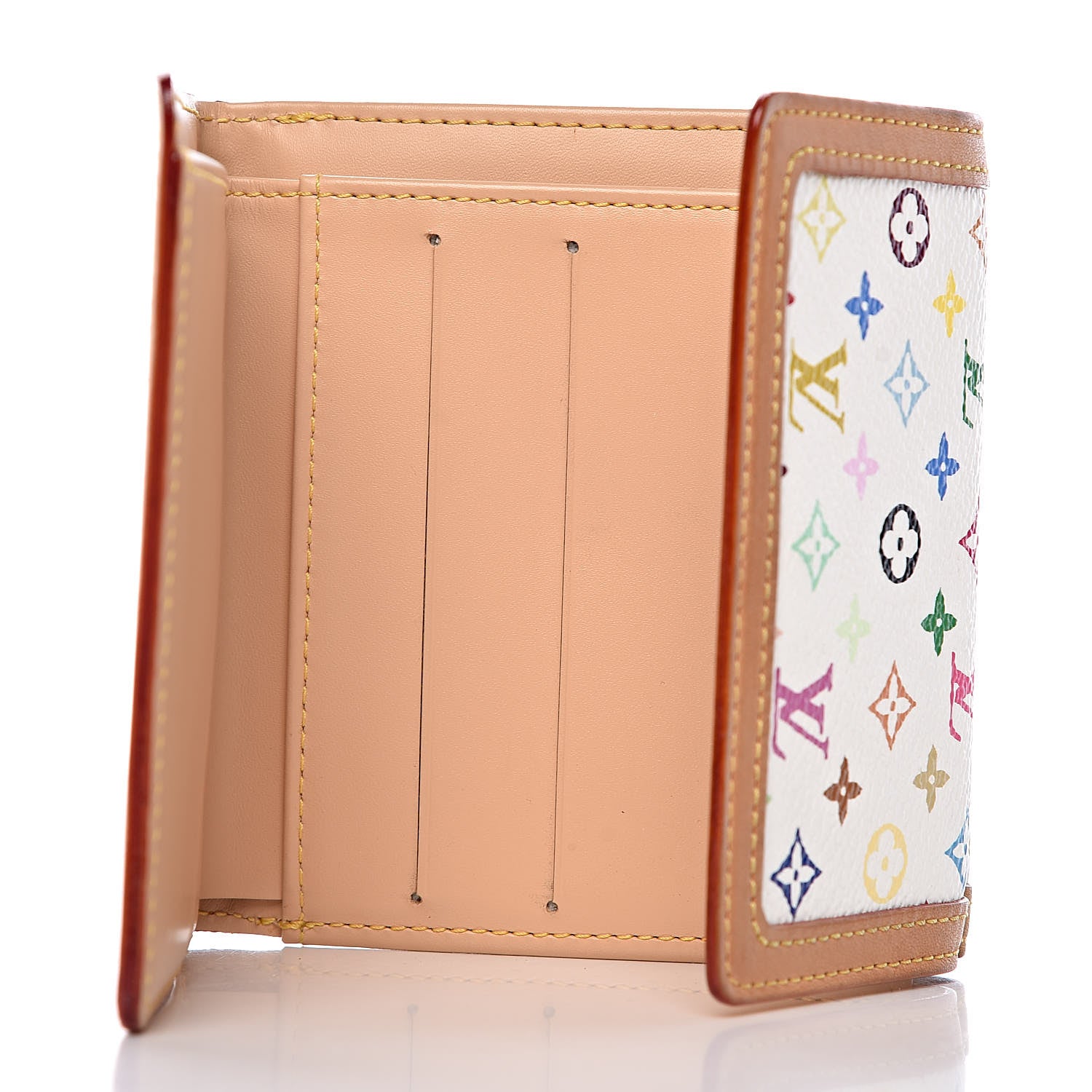 Louis Vuitton Monogram Multicolor Porte-Monnaie Billets Wallet White 5 of 11