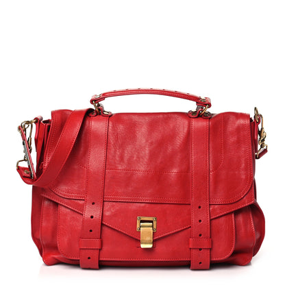Proenza Schouler Lambskin Large PS1 Satchel Lipstick Red 1 of 9