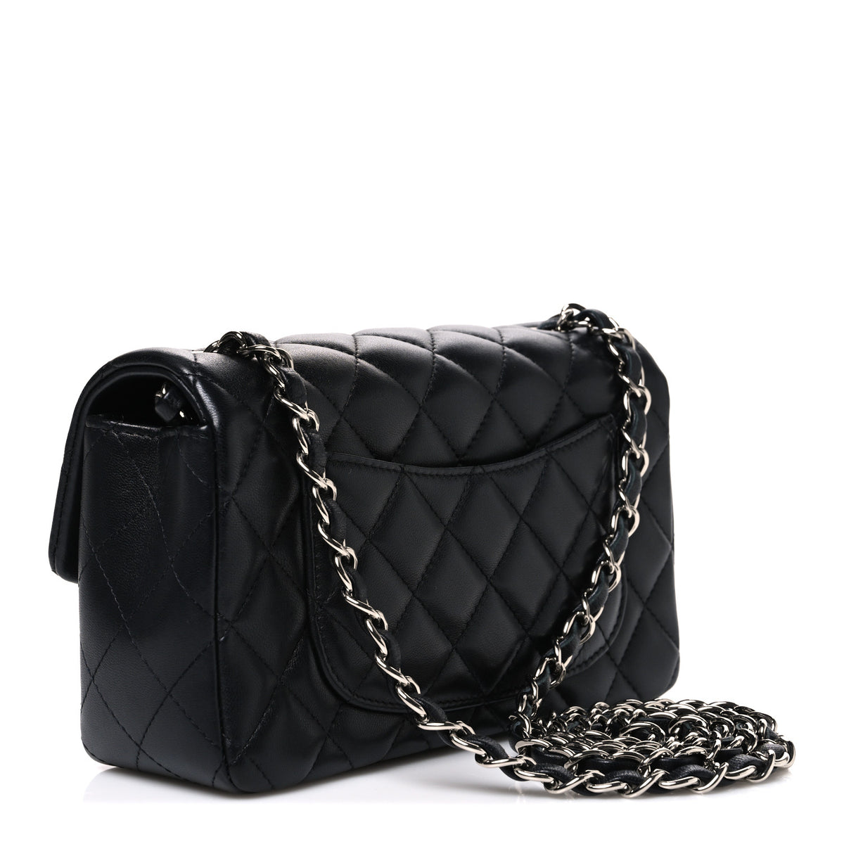 Chanel Lambskin Quilted Mini Rectangular Flap Black 2 of 9