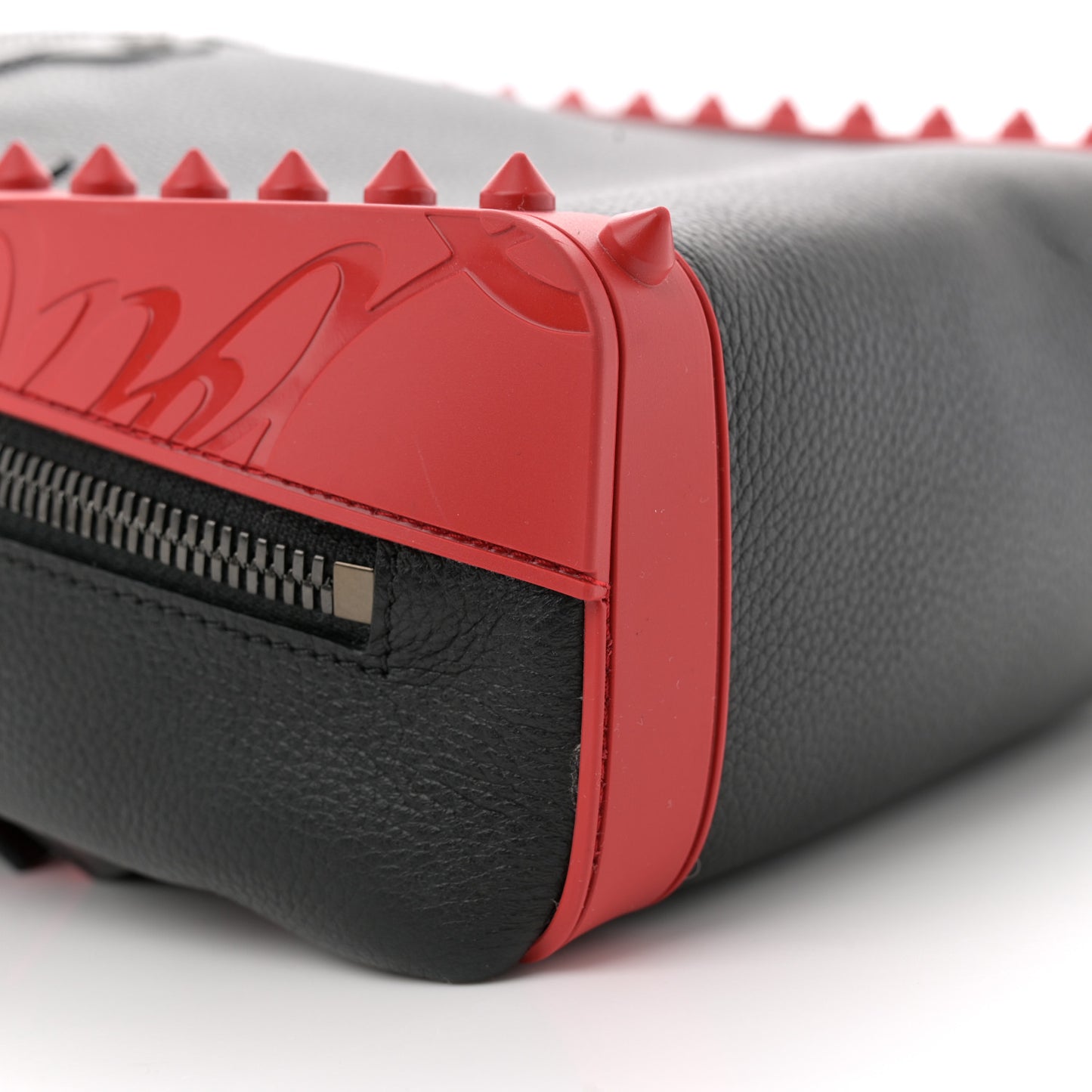Calfskin Nylon Backparis Spiked Backpack Black
