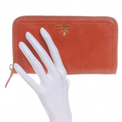 Prada Vitello Shine Zip Around Wallet Mandarino 2 of 11
