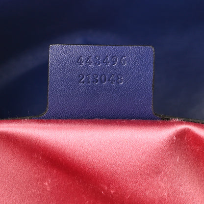 Gucci Velvet Matelasse Medium GG Marmont Shoulder Bag Cobalt Blue 7 of 8
