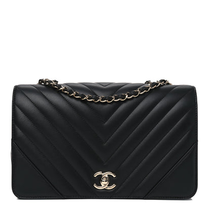 Chanel Calfskin Chevron Quilted Large Statement Flap Black 1 of 5