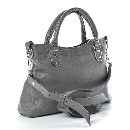 Balenciaga Chevre Silver Metallic Edge Hardware Town Gris Acier 4 of 17