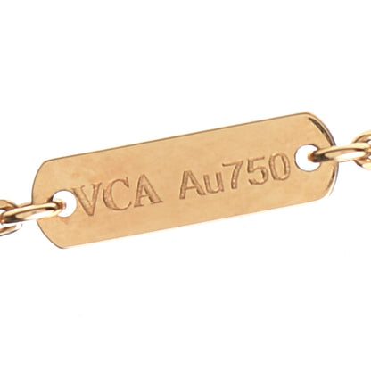 Van Cleef & Arpels 18K Yellow Gold Diamond Yellow Mother of Pearl Vintage Alhambra Pendant Necklace 6 of 8