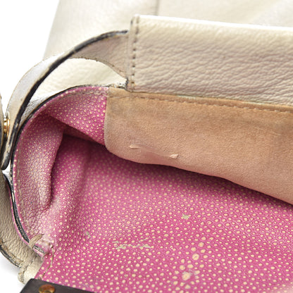 Fendi Goatskin Stingray Large Peekaboo Iconic Satchel White Pink 9 of 35