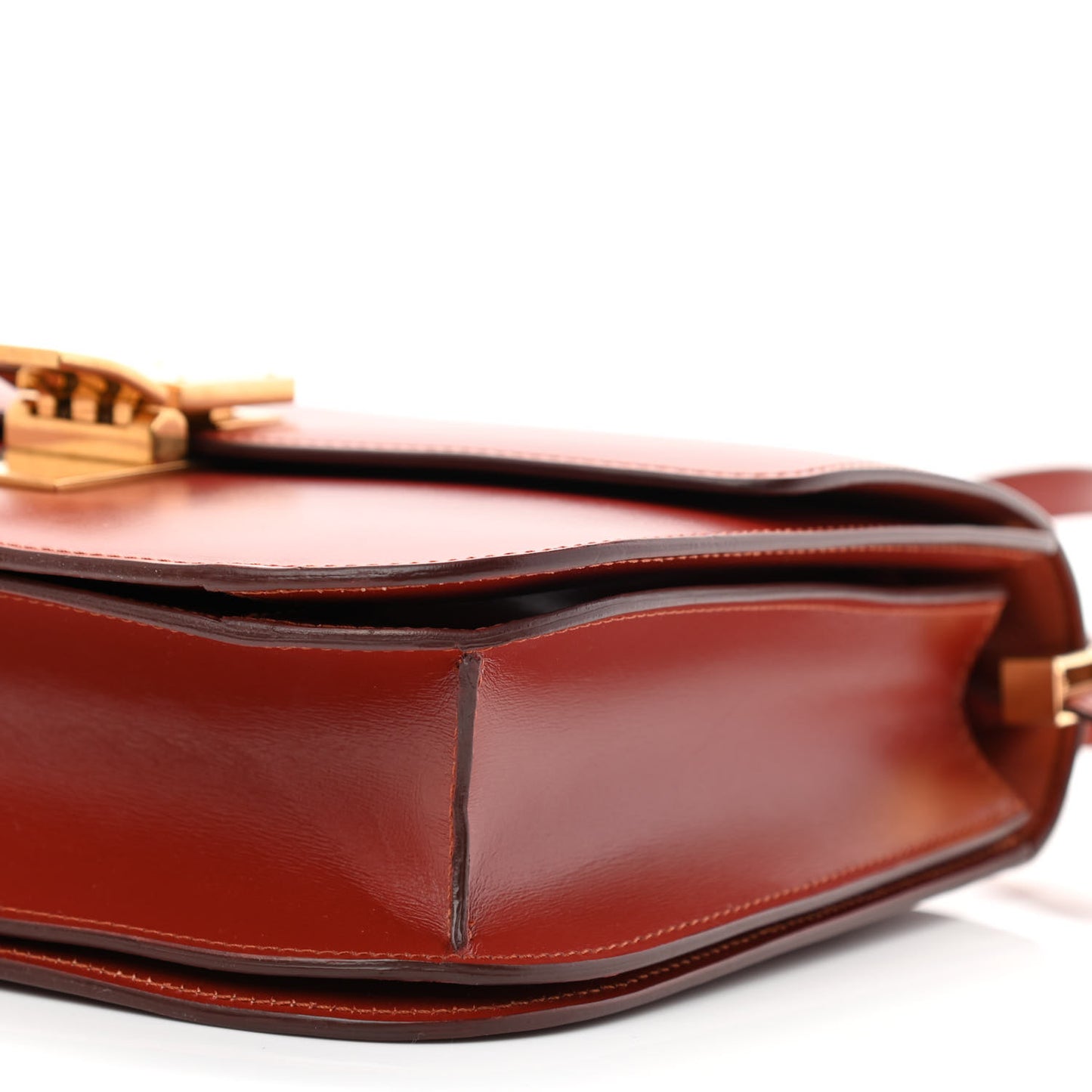 Box Calfskin Medium Classic Box Flap Bag Dark Brick