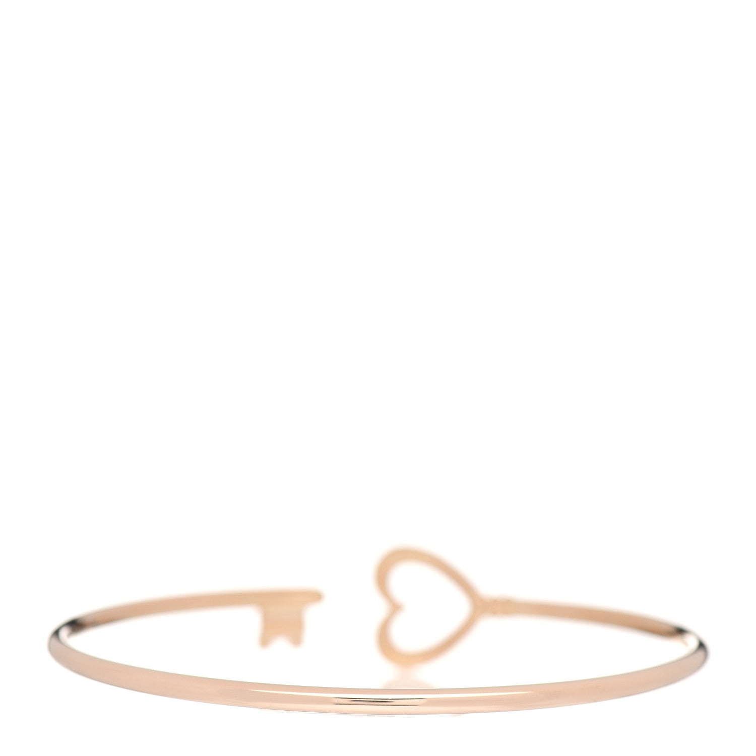 Tiffany 18K Rose Gold Wire Heart Bracelet 3 of 4