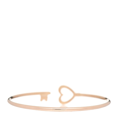 Tiffany 18K Rose Gold Wire Heart Bracelet 3 of 4
