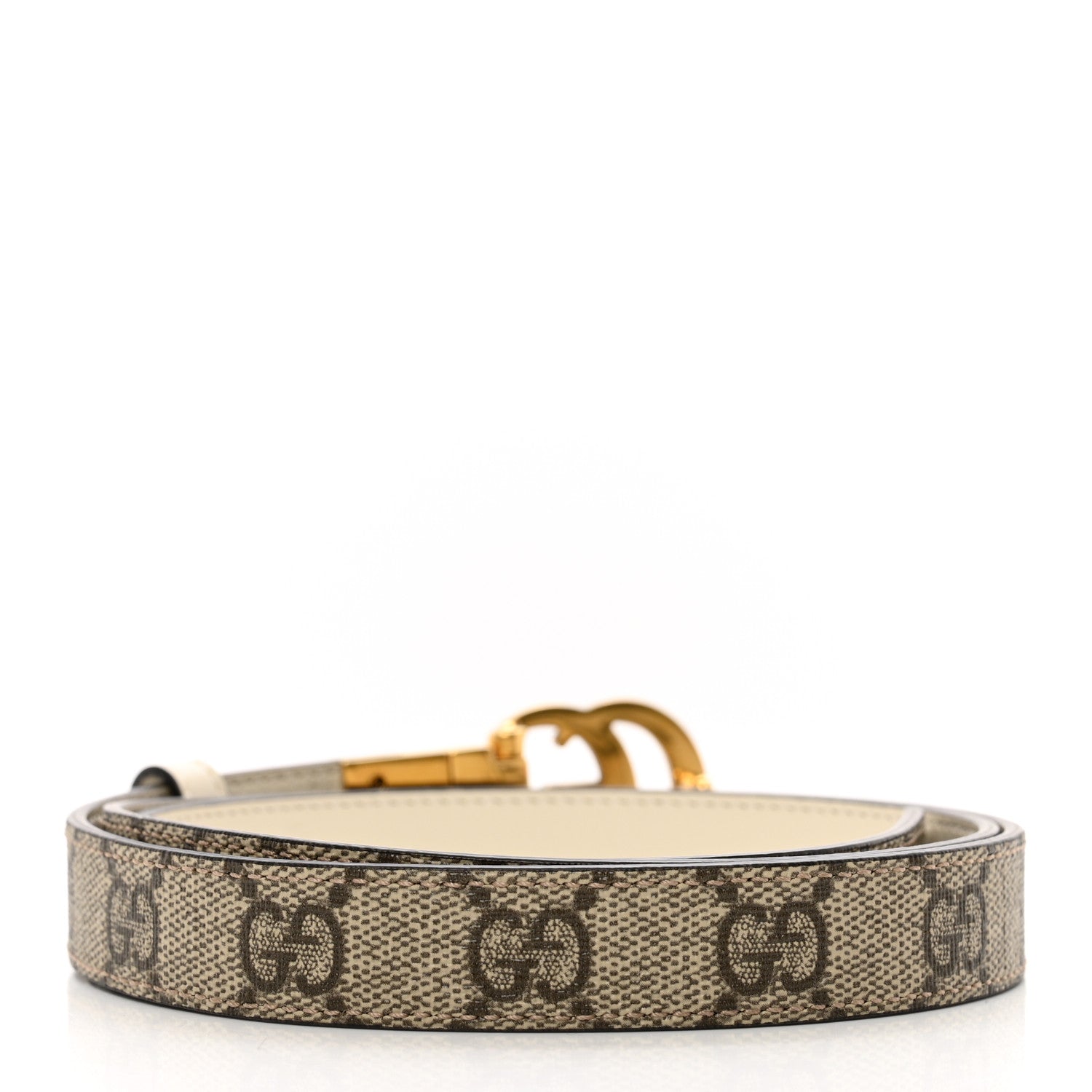 Gucci Calfskin GG Supreme Monogram Double G Reversible 20mm Belt 95 38 Beige Mystic White 3 of 6