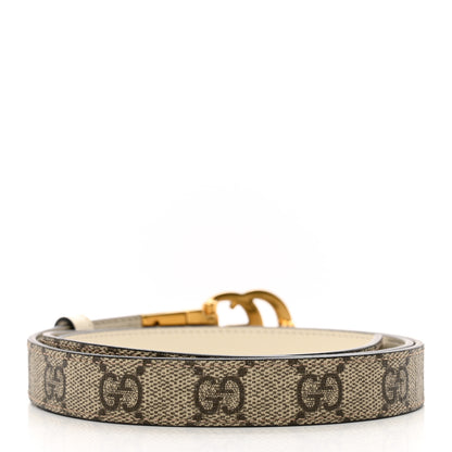 Gucci Calfskin GG Supreme Monogram Double G Reversible 20mm Belt 95 38 Beige Mystic White 3 of 6