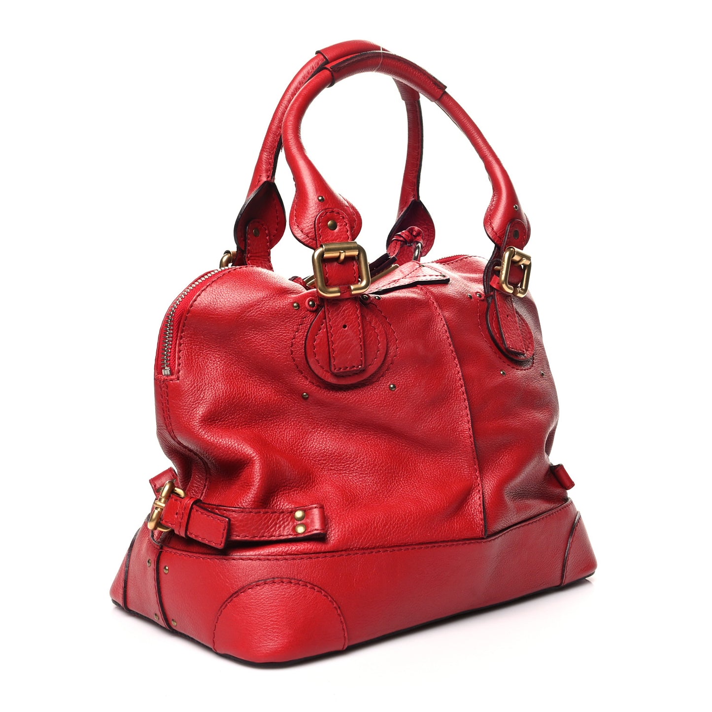 Calfskin Paddington Satchel Rouge