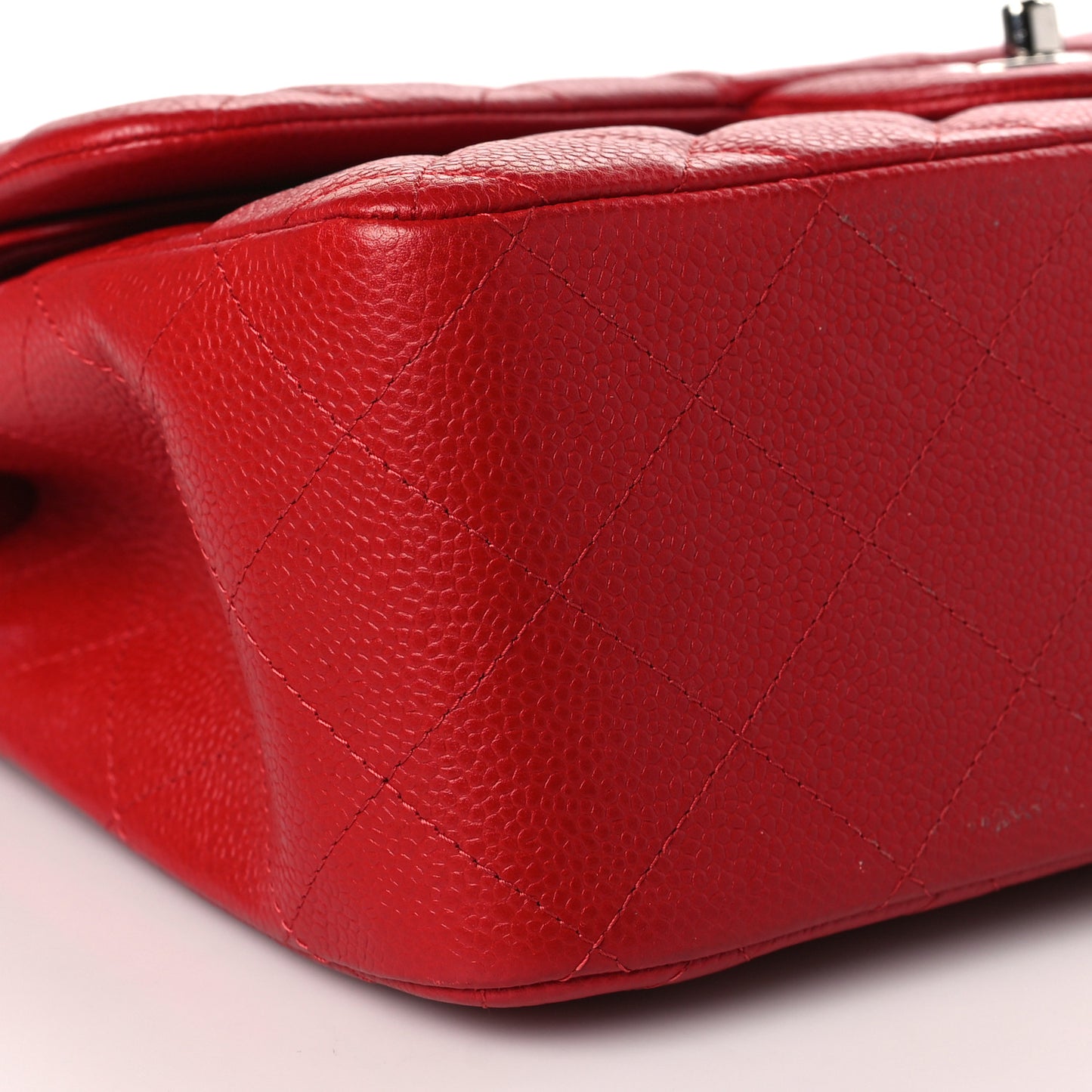 Caviar Quilted Jumbo Double Flap Red