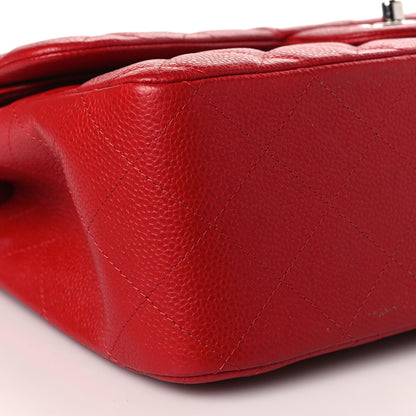 Chanel Caviar Quilted Jumbo Double Flap Red 8 of 9