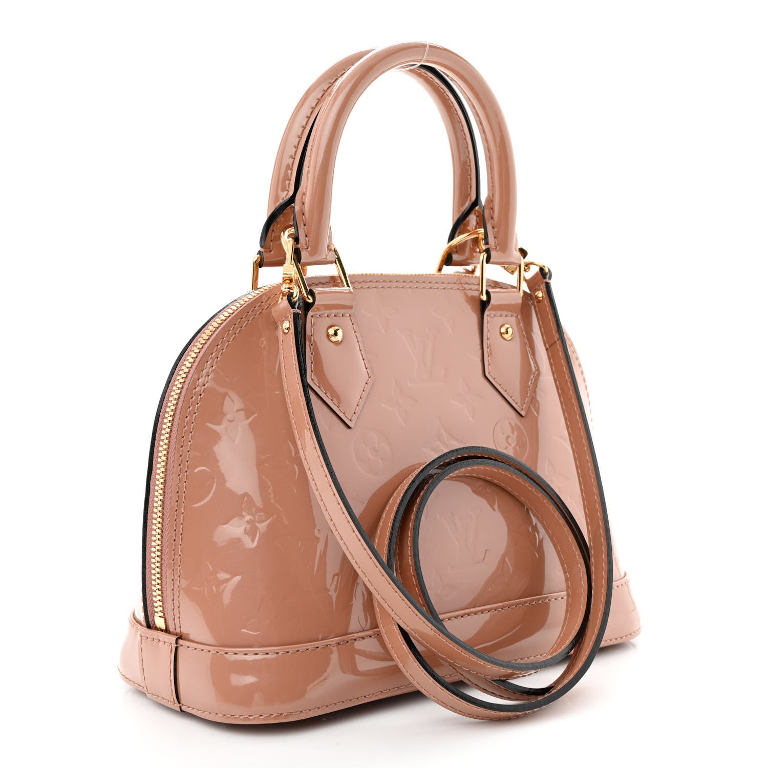Louis Vuitton Vernis Alma BB Rose Velours 3 of 12