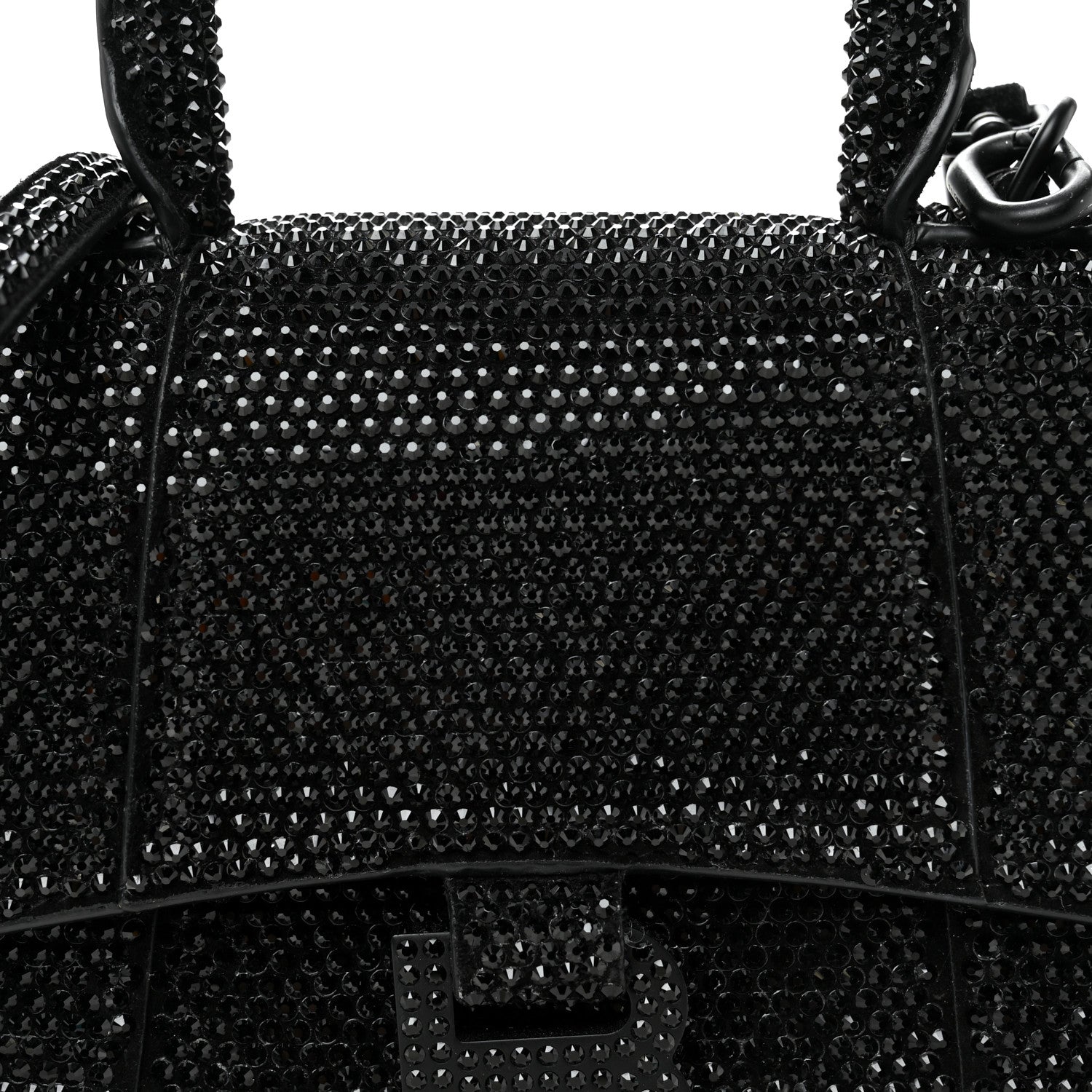 Balenciaga Strass Suede Hourglass Top Handle Bag XS Black Jet 8 of 11