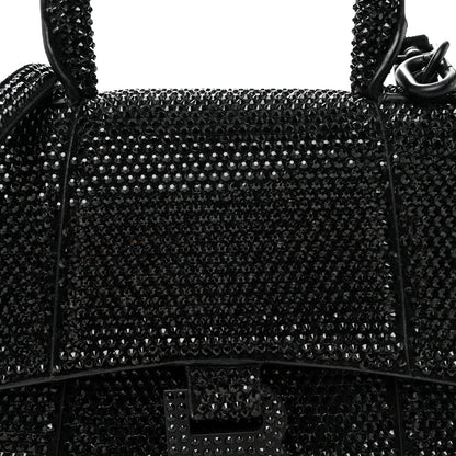 Balenciaga Strass Suede Hourglass Top Handle Bag XS Black Jet 8 of 11