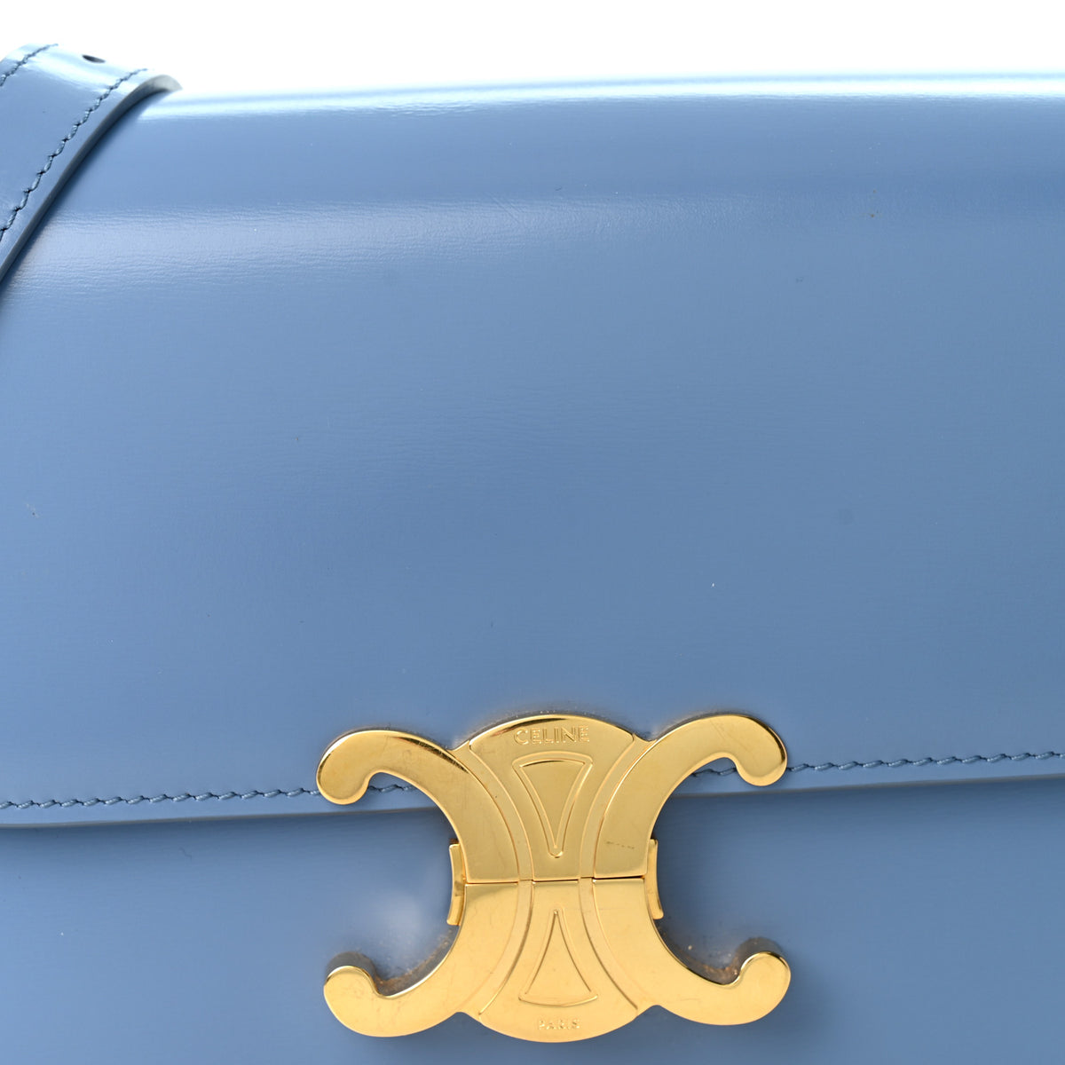 Shiny Calfskin Teen Triomphe Azure