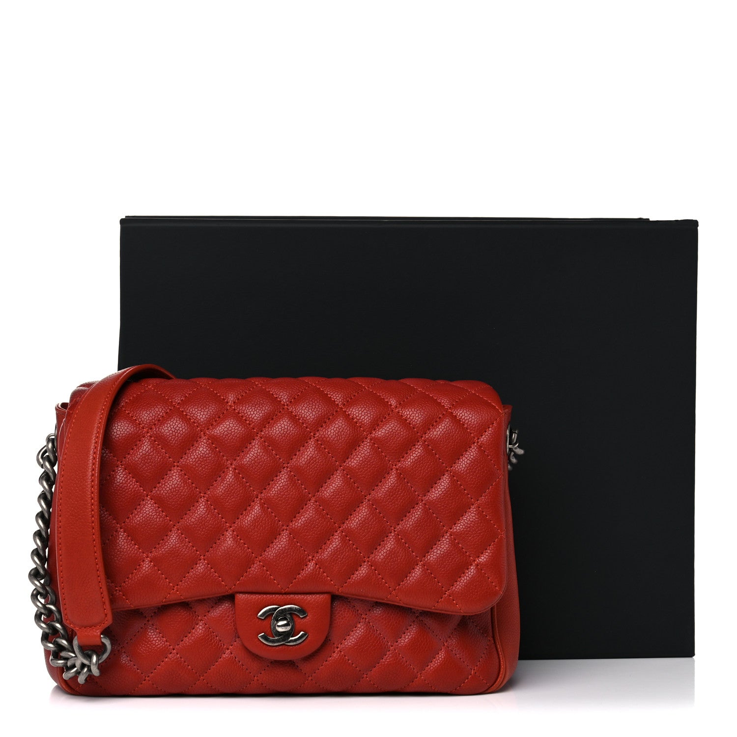 Chanel Caviar Quilted Medium Rock In Rome Single Flap Red 26 of 26