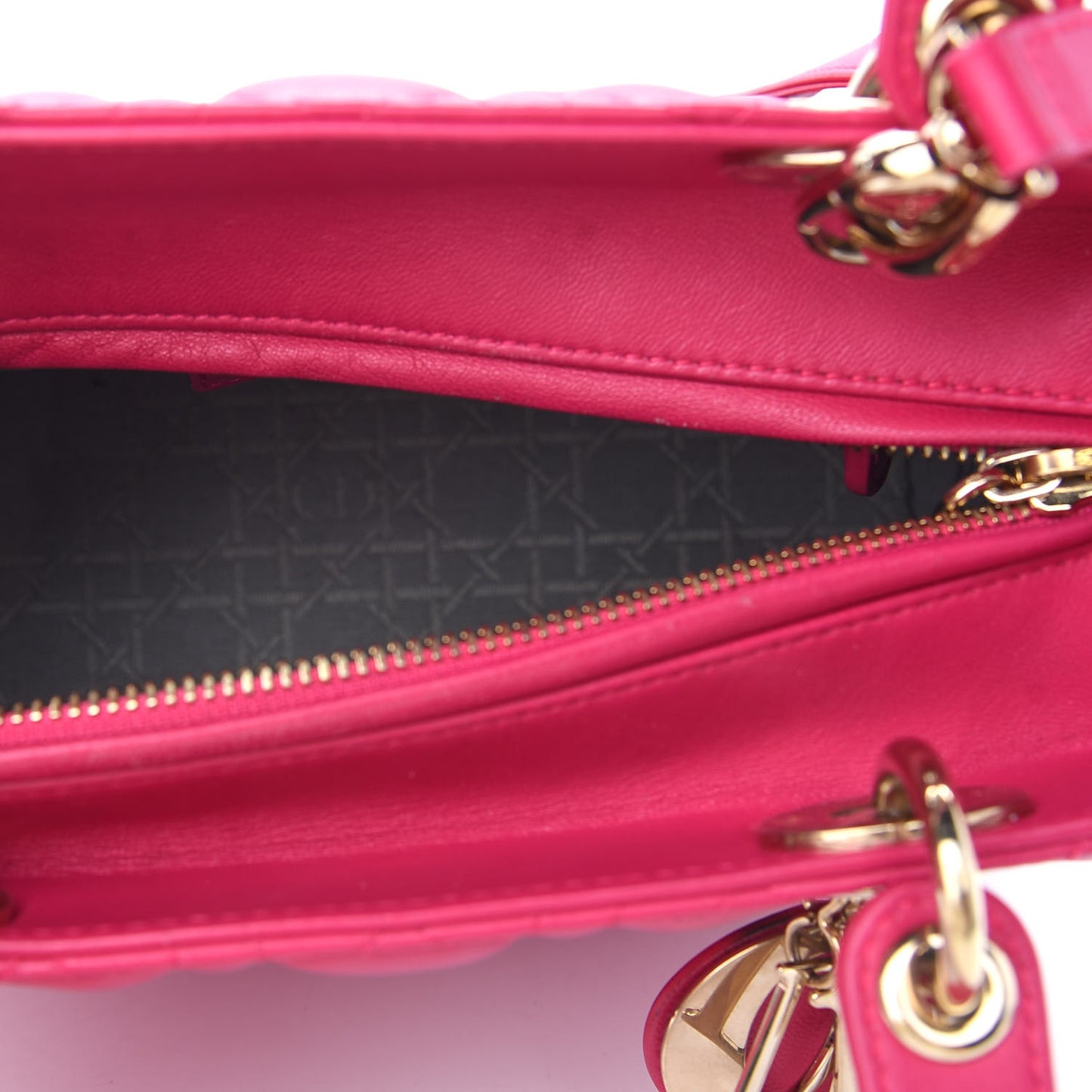 Lambskin Cannage Medium Lady Dior Pink
