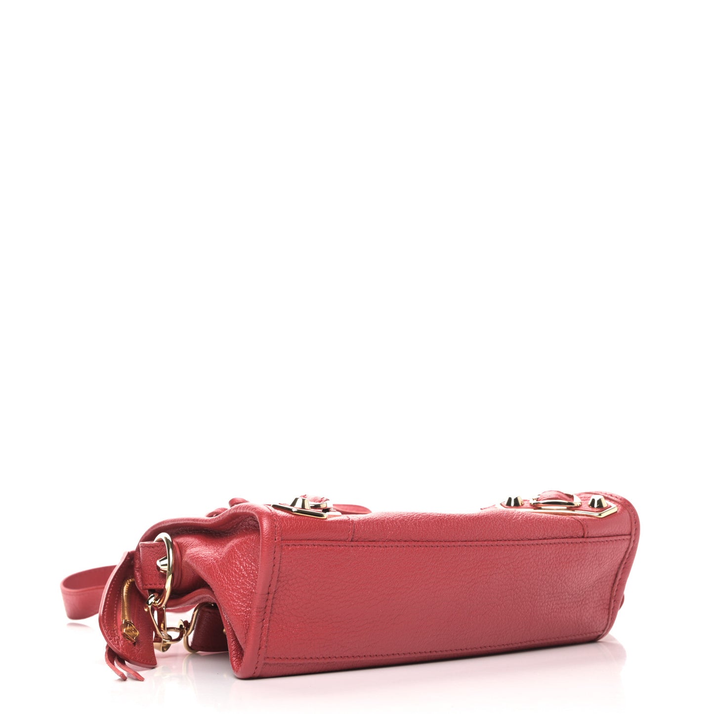 Chevre Gold Metallic Edge Hardware Mini City Rouge Grenade