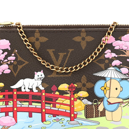 Louis Vuitton Monogram 2021 Christmas Animation Japanese Garden Mini Pochette Accessories  Wisteria Pink 8 of 12