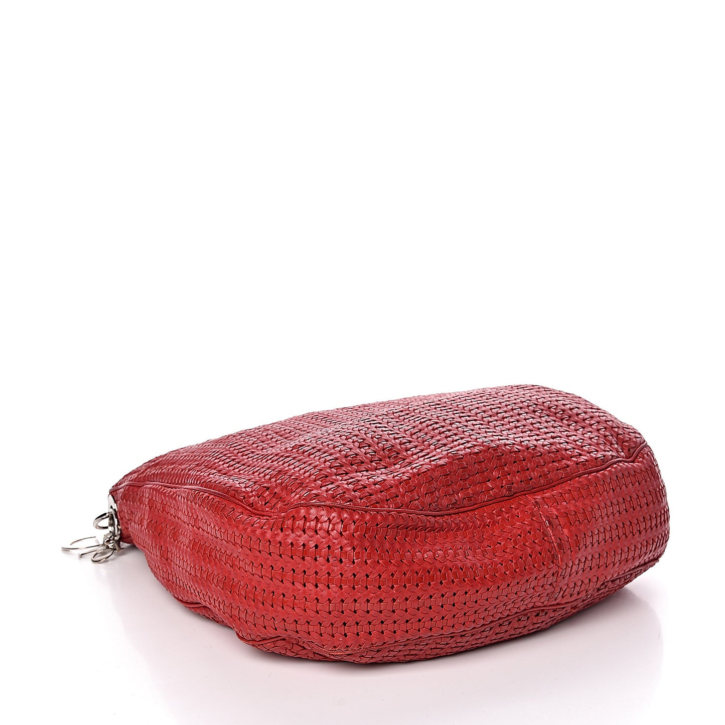 Lambskin Woven Dior Soft Hobo Rouge Moyen