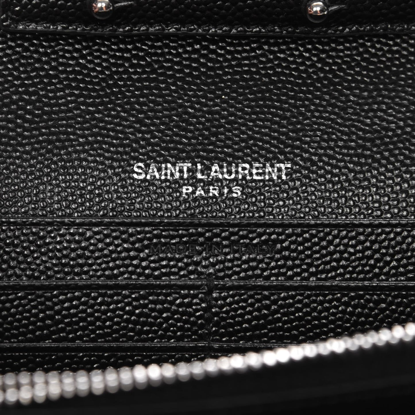 Grain De Poudre Matelasse Chevron Monogram Chain Wallet Black