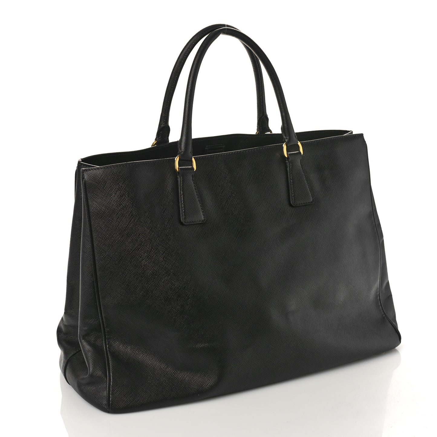 Saffiano Lux Extra Large Galleria Double Zip Tote Black