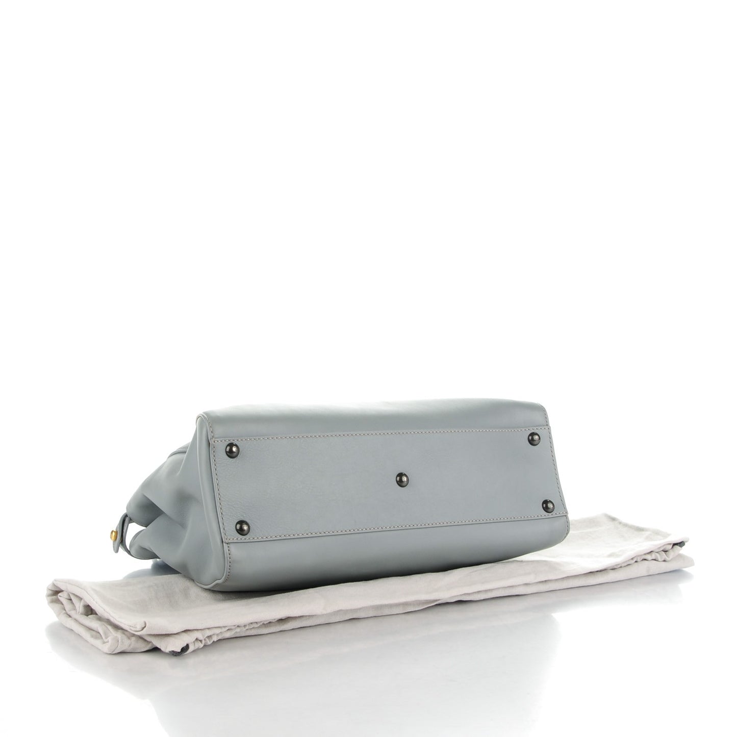 Vitello Suede Medium Peekaboo Iconic Satchel Grigio Chiaro