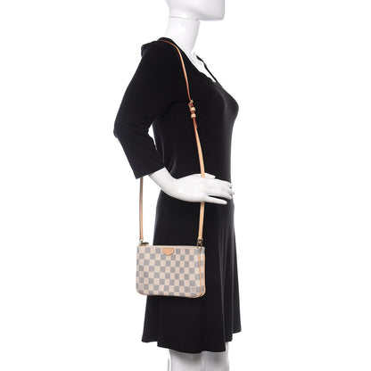 Louis Vuitton Damier Azur Double Zip Pochette 2 of 10