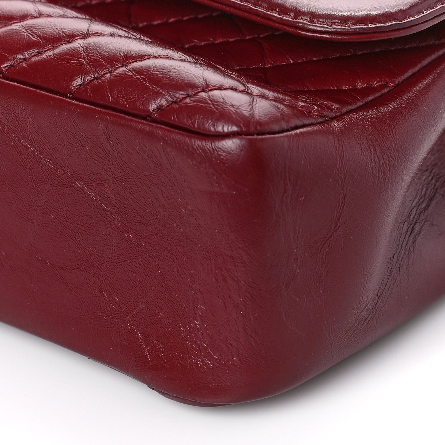 Chanel Calfskin Chevron Quilted Top Handle Flap Red 9 of 9