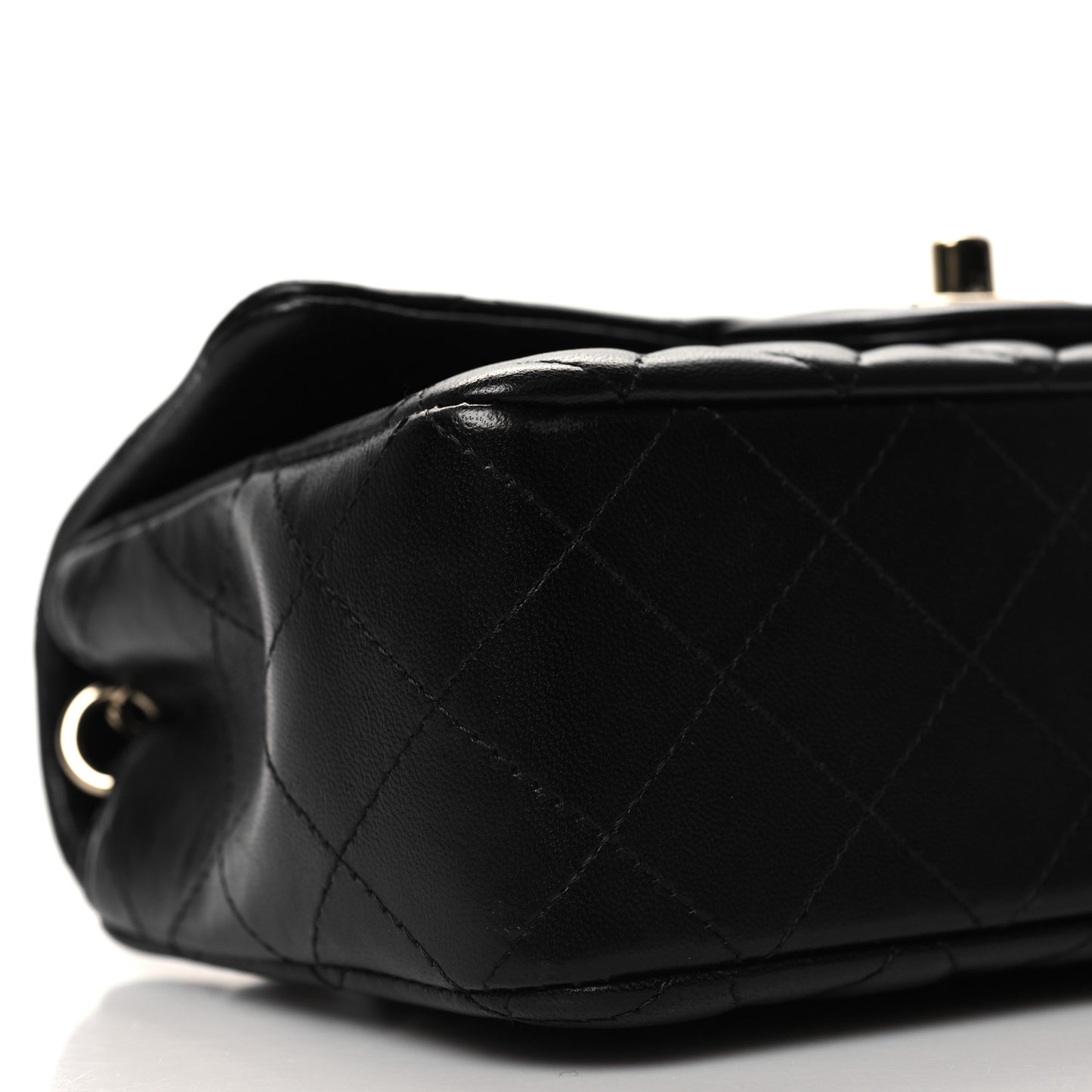 Lambskin Quilted Mini Rectangular Flap Black