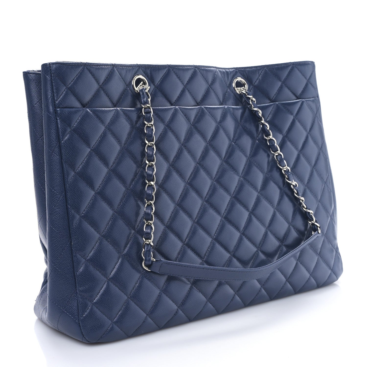 Chanel Caviar Quilted Large Classic Shopping Tote Blue 3 of 9