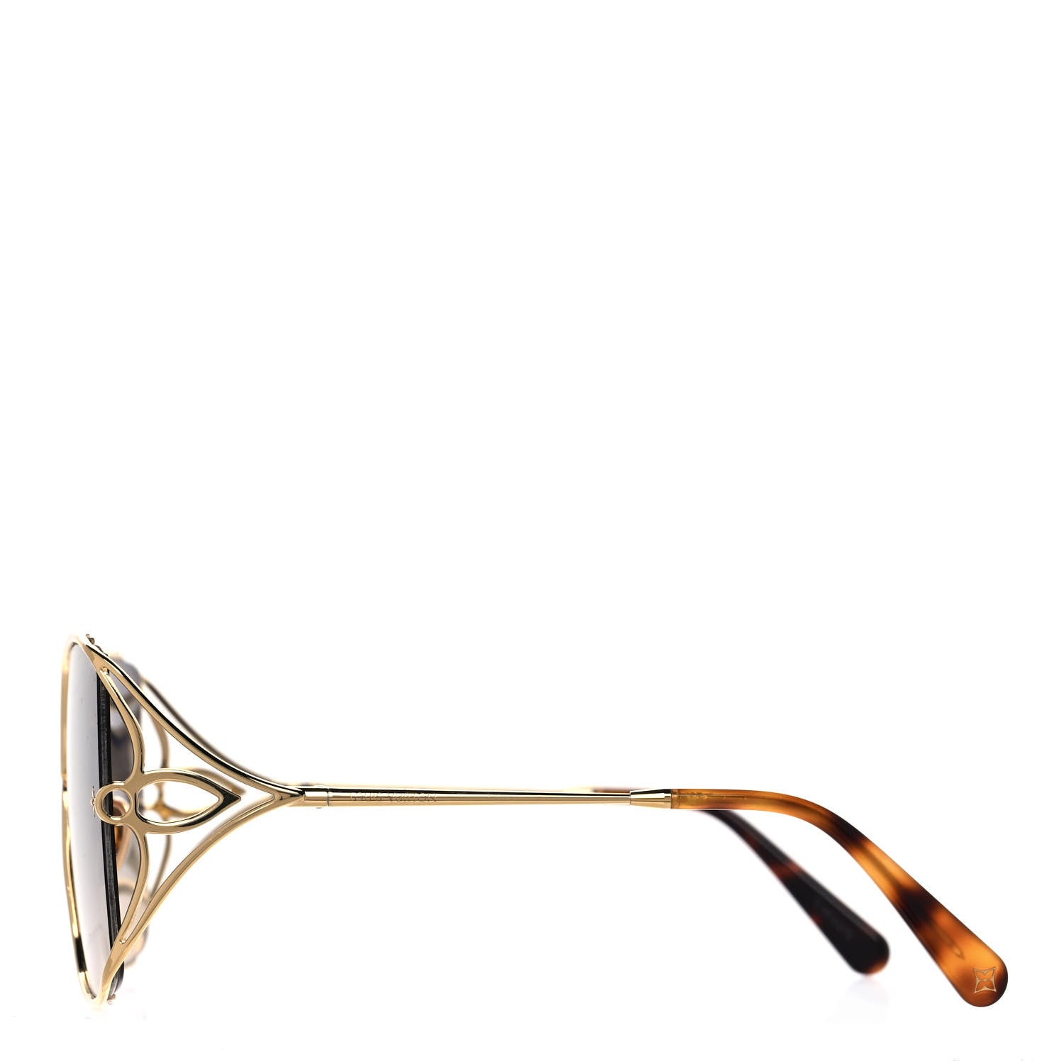 Louis Vuitton Metal LV Petal Square Sunglasses Blue Gold 3 of 7