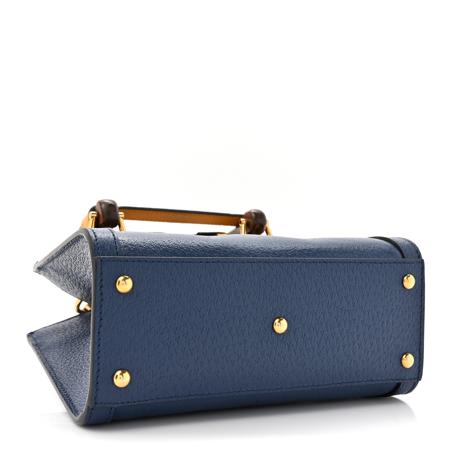 Gucci Wonka Grain Calfskin Mini Diana Tote Bag Royal Blue Yellow 4 of 13