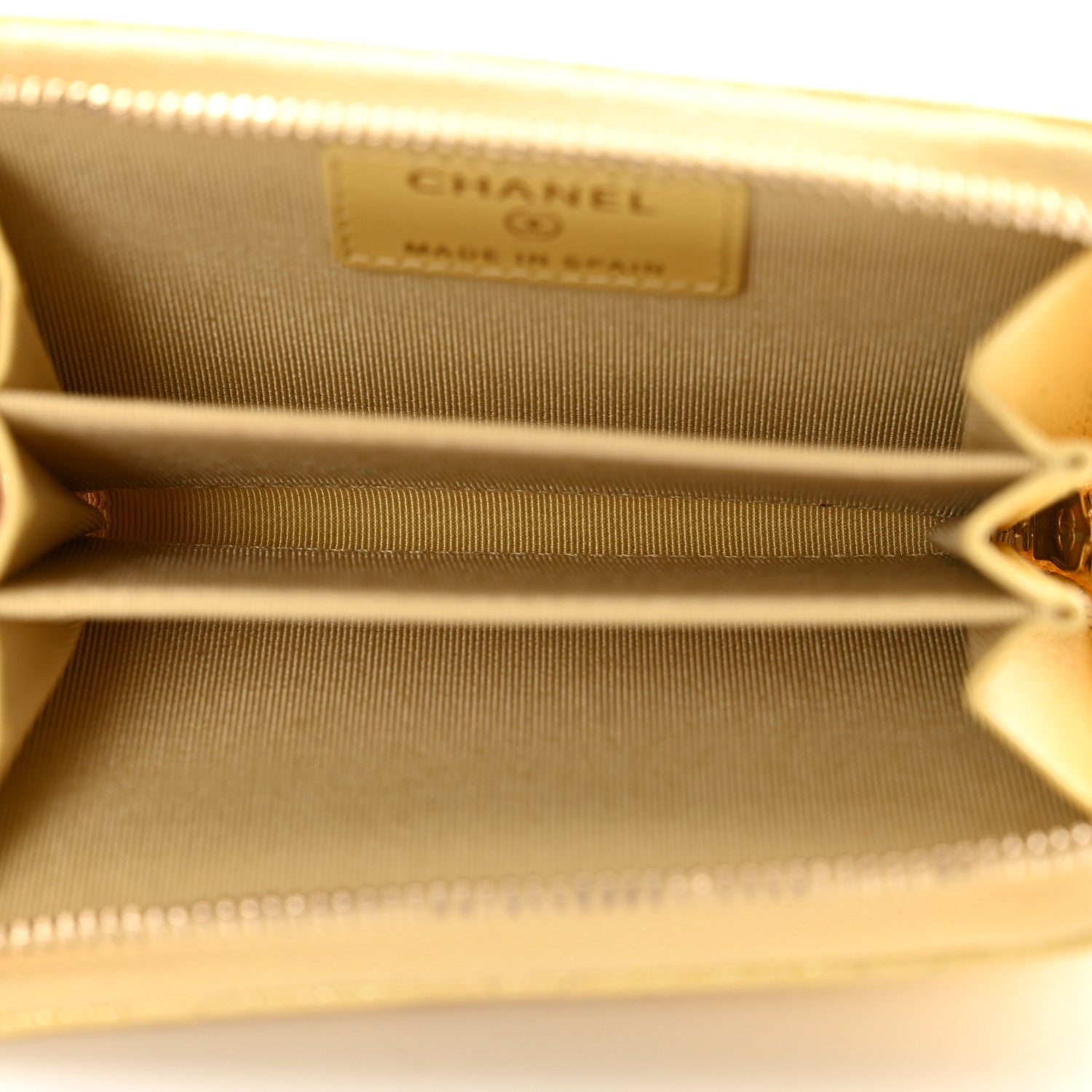 Chanel Iridescent Caviar Quilted Zip Coin Purse Yellow 5 of 9