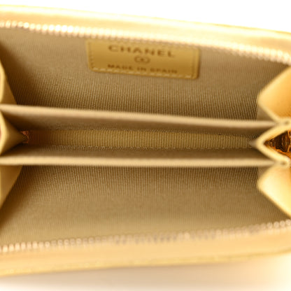 Chanel Iridescent Caviar Quilted Zip Coin Purse Yellow 5 of 9