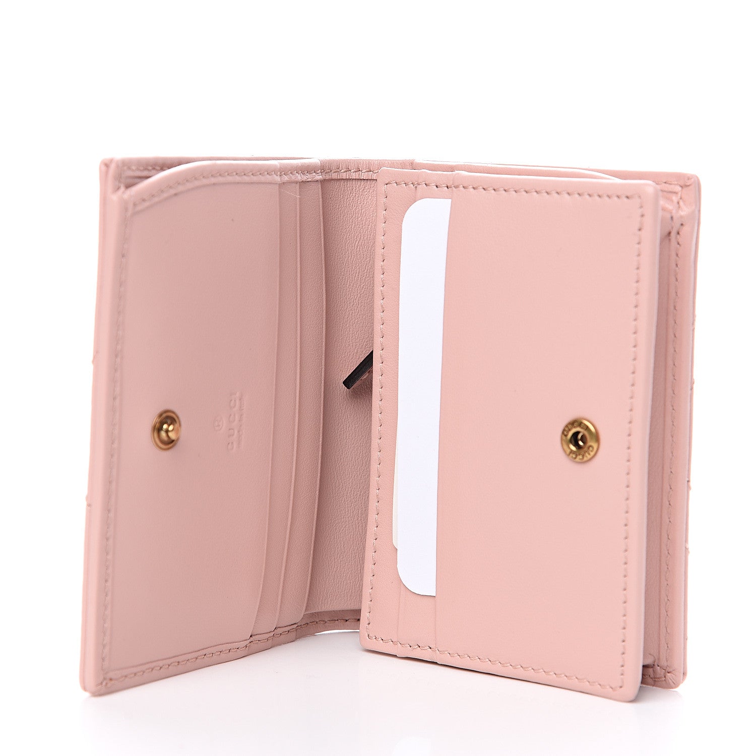 Gucci Calfskin Matelasse GG Marmont Card Case Wallet Perfect Pink 4 of 7