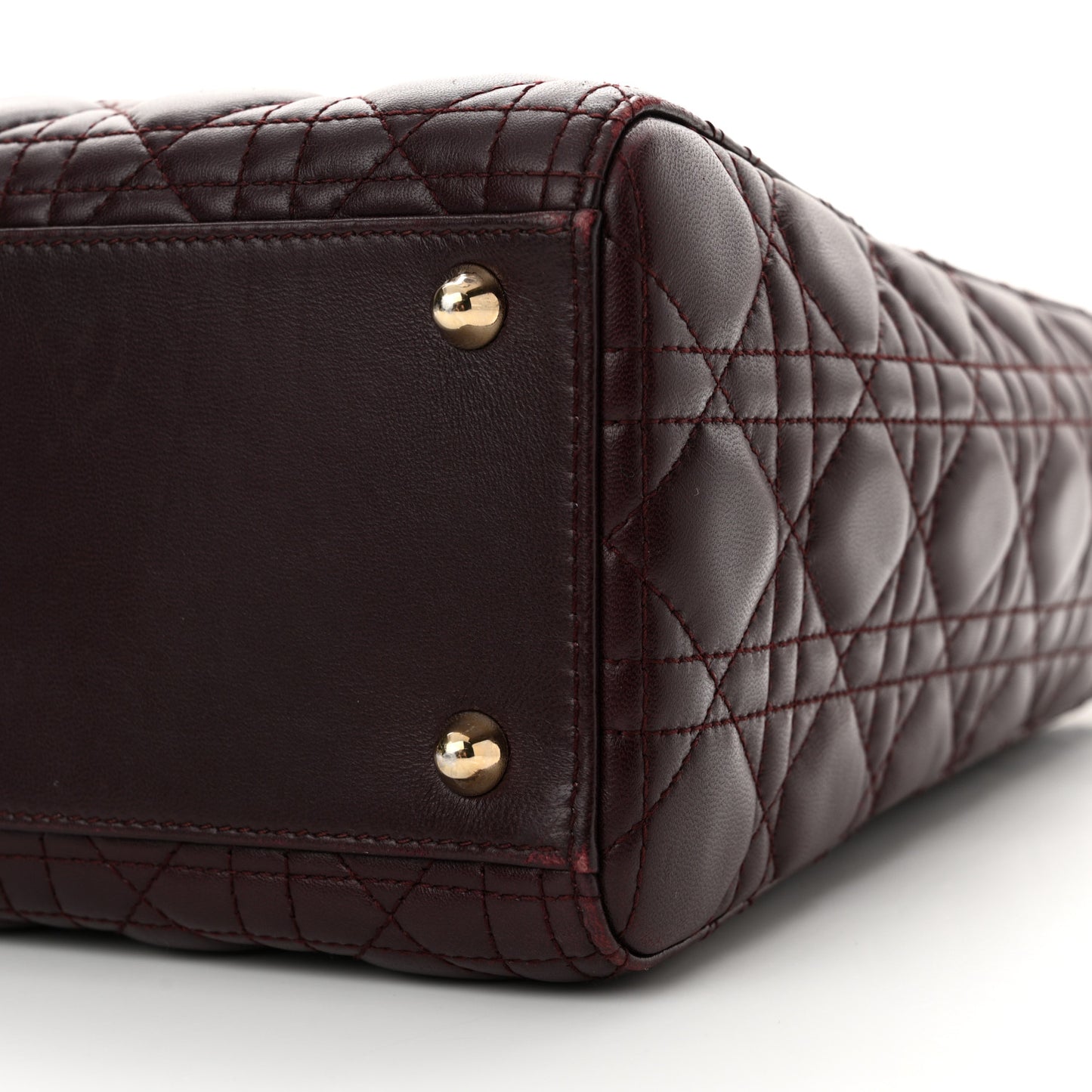 Lambskin Cannage Large Lady Dior Burgundy