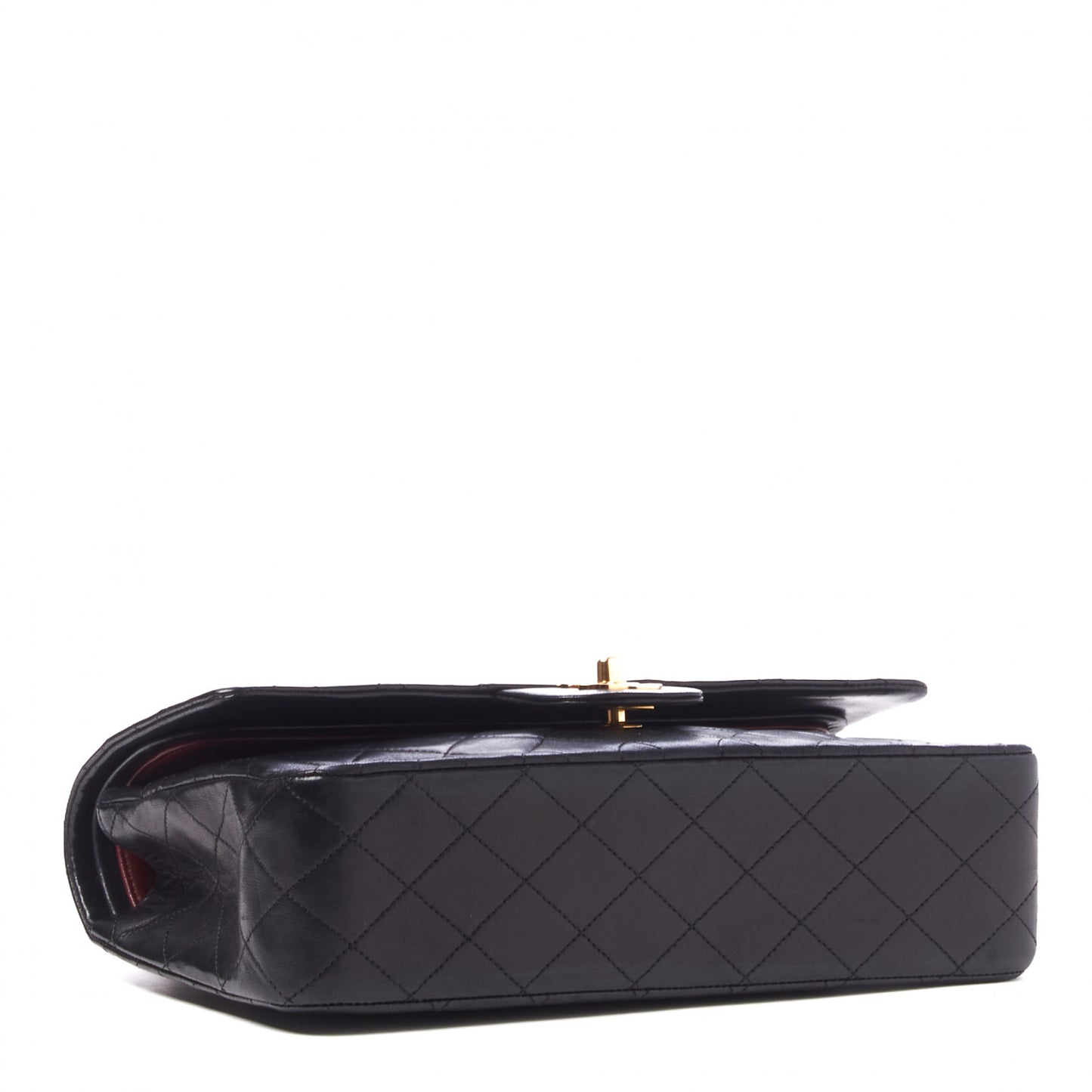 Lambskin Quilted Medium Double Flap Black