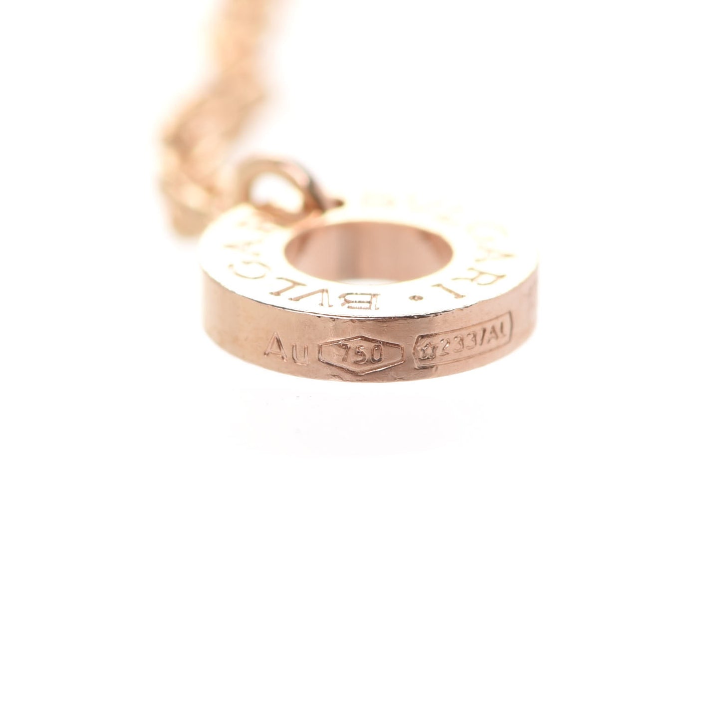 18K Rose Gold White Ceramic B.Zero1 Pendant Necklace